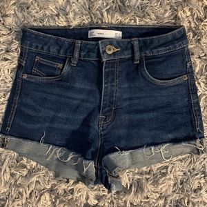 Zara cuffed high waisted jean shorts